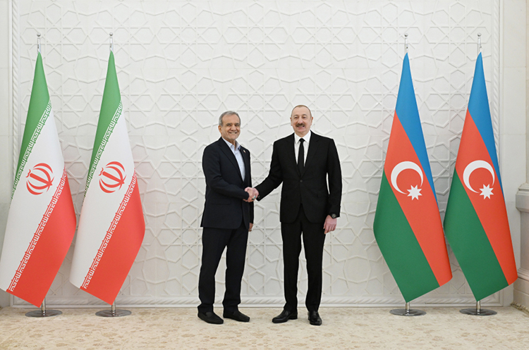 İlham Aliyev ve Mesud Pezeşkiyan Azerbaycan İran Diplomasi Görüşmesi